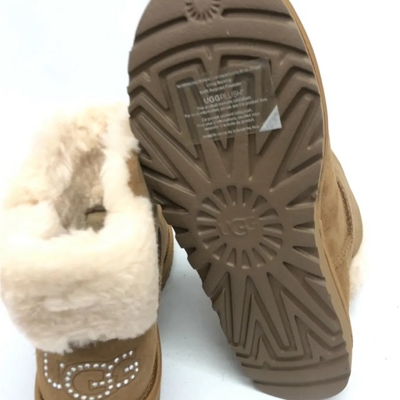 NWB UGG Classic Bling Mini Soft Brown Boot - Size 10 - Picture 5 of 6